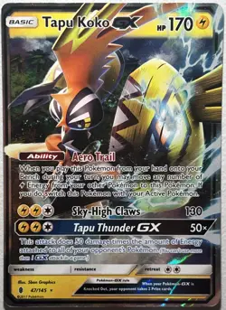 Tapu Koko GX 47/145 Ultra Rare Holo Pokemon 2017 Guardians Rising - MP - Image 1