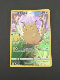 Pokemon Pikachu TCG 2021 Holo Full Art LP Celebrations Card 005/025 - Image 1