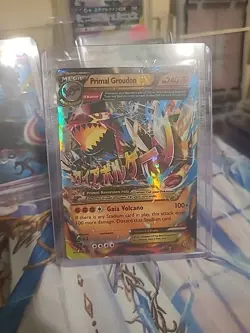 Pokemon Primal Groudon Mega EX Ultra Rare Full Art Holo XY Primal Clash 86/160 - Image 1