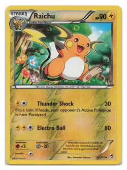 Raichu 28/111 Uncommon Furious Fists Pokemon Reverse Holo 2014 - Image 1