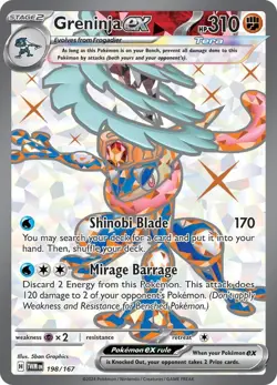 GRENINJA EX EX 198/167 TWILIGHT MASQUERADE POKEMON (FULL ART, NM) - Image 1