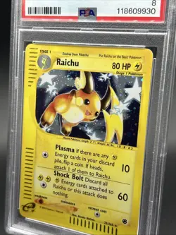 2002 Pokemon Expedition Raichu Holo PSA 8 NM-Mint ✨HOLO SWIRL✨ Very Rare - Image 3