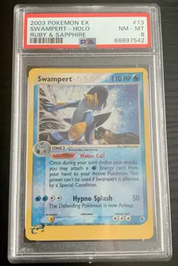 Pokemon TCG 2003 Swampert Ruby & Sapphire Holo 13/109 PSA 8 English - Image 1