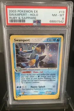 Pokemon TCG 2003 Swampert Ruby & Sapphire Holo 13/109 PSA 8 English - Image 3