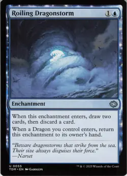 Roiling Dragonstorm U Tarkir: Dragonstorm 55 NM Normal MTG - Image 1