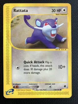 Pokemon Rattata 128/165 Expedition Base Set Common Regular Trading Card LP/MP - Image 1