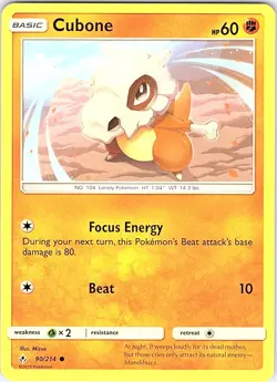 Cubone 90/214 UNB Unbroken Bonds Pokemon Common LP 2019 - Image 1