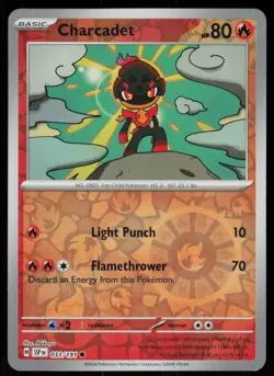 Charcadet 033/191 Common Surging Sparks Pokemon Reverse Holo Near Mint - Image 1