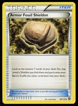 Armor Fossil Shieldon 98/114 Uncommon Steam Siege Pokemon Near Mint - Image 1