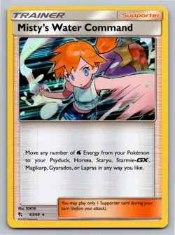 Misty's Water Command 63/68 Holo Rare Hidden Fates Pokemon Near Mint - Image 1