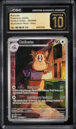 2026 Pokemon Mega Evolution Perfect Order IR Raticate #99 CGC 10 PRISTINE - Image 1