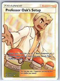 Professor Oak's Setup 233/236 Ultra Rare Cosmic Eclipse Pokemon Holo NM Kensaku - Image 1