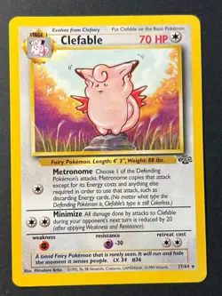 Clefable 17/64 Jungle Unlimited Rare - WOTC Pokemon Card B Near Mint - Image 1