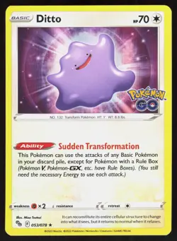 Pokemon GO Ditto 053/078 Holo Rare Pokemon Holo NM/M - Image 1