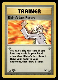 BLAINE'S LAST RESORT - 105/132 Uncommon Gym Heroes Pokemon 1st Edition LP - Image 1