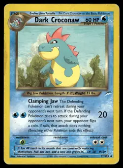 DARK CROCONAW - 32/105 Uncommon Neo Destiny Pokemon Unlimited MP - Image 1