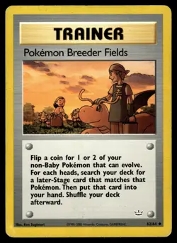 POKEMON BREEDER FIELDS - 62/64 Uncommon Neo Revelation Pokemon Unlimited MP - Image 1