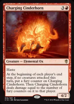 Charging Cinderhorn - Light Play MTG Commander 2016 Edition - Image 1