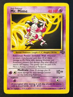 Mr. Mime 22/64 Jungle Rare - WOTC Pokemon Card B Near Mint - Image 1