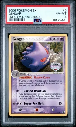PSA 8 Gengar 5/92 2006 Legend Maker Gym Challenge World's Qualifier Pokemon Card - Image 1