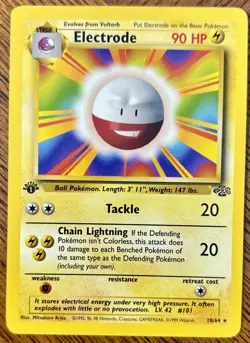 1ST EDITION Electrode 18/64 Rare 1999 Jungle Pokemon Card - Image 1