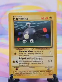 Pokemon TCG Base Set Card | Magnemite 53/102 Common LP - Image 1