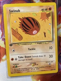 Swinub 1st Edition Non Holo Pokemon TCG Card 57/64 Neo Revelation Light Play - Image 1