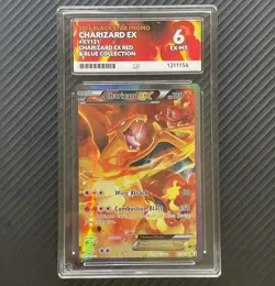 ACE 6 Charizard EX XY121 Pokemon Promo Red & Blue Collection Holo Full Art Card - Image 1