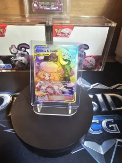 Pokemon Card Cynthia & Caitlin Tag Team 228/236 Full Art Cosmic Eclipse - Image 1