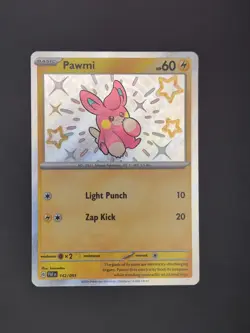 Pawmi 142/091 Holo Ultra Rare S & V Paldean Fates Pokemon Card - Image 1