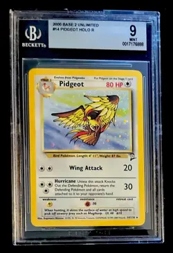 2000 PIDGEOT HOLO BGS 9 Beckett POKEMON BASE SET 2 # 14/130 Card - Image 1