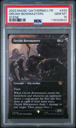 2023 MTG TALES OF MIDDLE-EARTH SCENE #433 ORCISH BOWMASTERS PSA 10 - Image 1