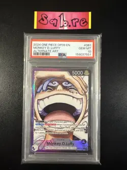 PSA 10 Monkey D Luffy Alt Art Leader OP09-061 One Piece - Image 1