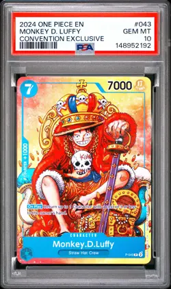 2024 ONE PIECE PROMOS CONVENTION EXCLUSIVE #043 MONKEY D. LUFFY PSA 10 - Image 1