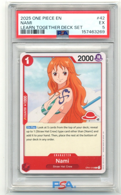 2025 One Piece Learn Together Deck Set 42 Nami PSA 5 - Image 1