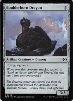 Boulderborn Dragon C Tarkir: Dragonstorm 239 NM Normal MTG - Image 1