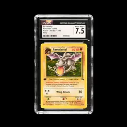 Pokemon Slab Aerodactyl 1st Ed Holo 1 CGC 7.5 NM 1999 - Image 1