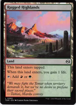 Rugged Highlands L Tarkir: Dragonstorm 265 NM Normal MTG - Image 1