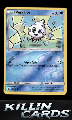 Reverse Holofoil Vanillite 33/145 Pokemon Common SM - Guardians Rising Card NM - Image 1