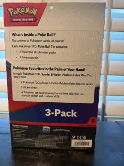 Pokemon Paldean Fates Tins (2) + Poke Ball (Random) Sam’s Club Ex - Image 3