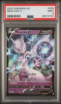 2022 Pokemon Go 030 Mewtwo V - PSA 9 - Image 1