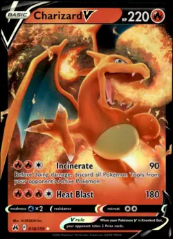 Charizard v 018/159 Crown Zenith Ultra Rare Holo Pokemon Card - Image 1
