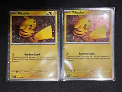Pikachu 057/162 Holo - Temporal Forces- English Pokemon TCG 2 Card Lot - Image 1