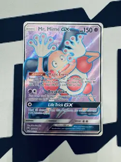 Pokemon Mr. Mime GX Full Art Holo Ultra Rare 156/168 Celestial Storm English - Image 1