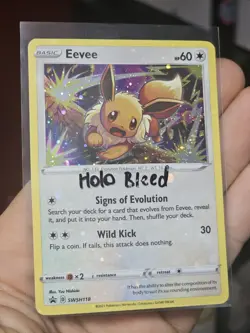 Pokemon TCG Eevee SWSH118 Black Star Promo Cosmos Foil W/Heavy Holo Bleed NM - Image 1