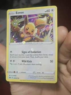Pokemon TCG Eevee SWSH118 Black Star Promo Cosmos Foil W/Heavy Holo Bleed NM - Image 3