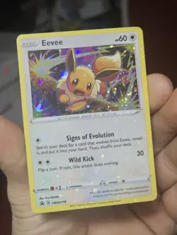 Pokemon TCG Eevee SWSH118 Black Star Promo Cosmos Foil W/Heavy Holo Bleed NM - Image 4