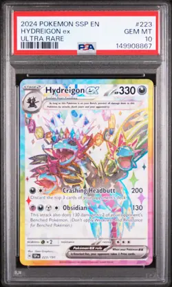 Pokemon Surging Sparks Hydreigon ex 223 PSA 10 - Image 1
