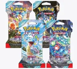 4x Pokemon Stellar Crown Sleeved Booster Packs (Complete Art Set) - Image 1