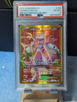 Mewtwo EX (Secret Full Art) 164/162 XY Breakthrough Holo Pokemon Card PSA 6 - Image 1